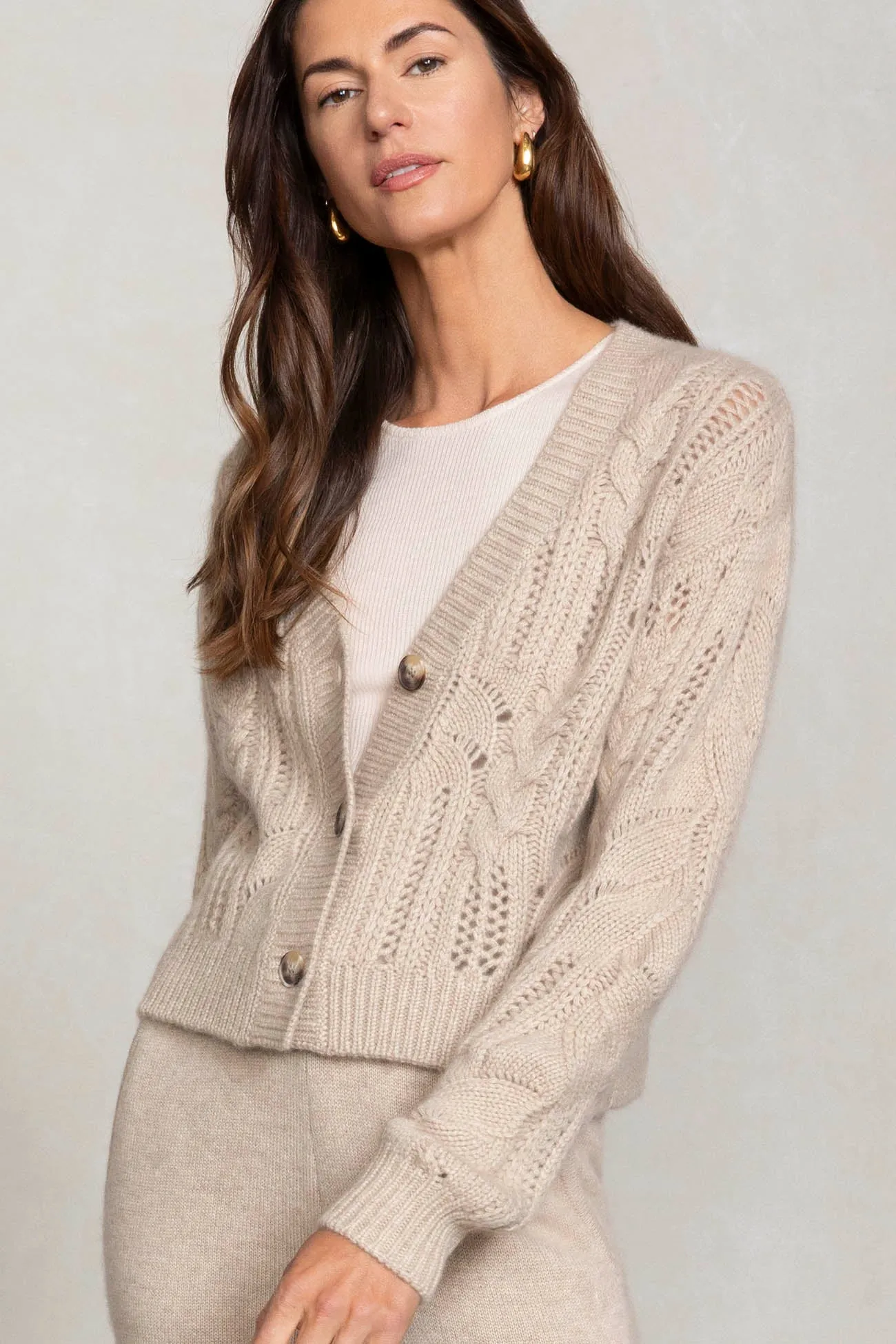 NATASHA CABLE KNIT CARDIGAN