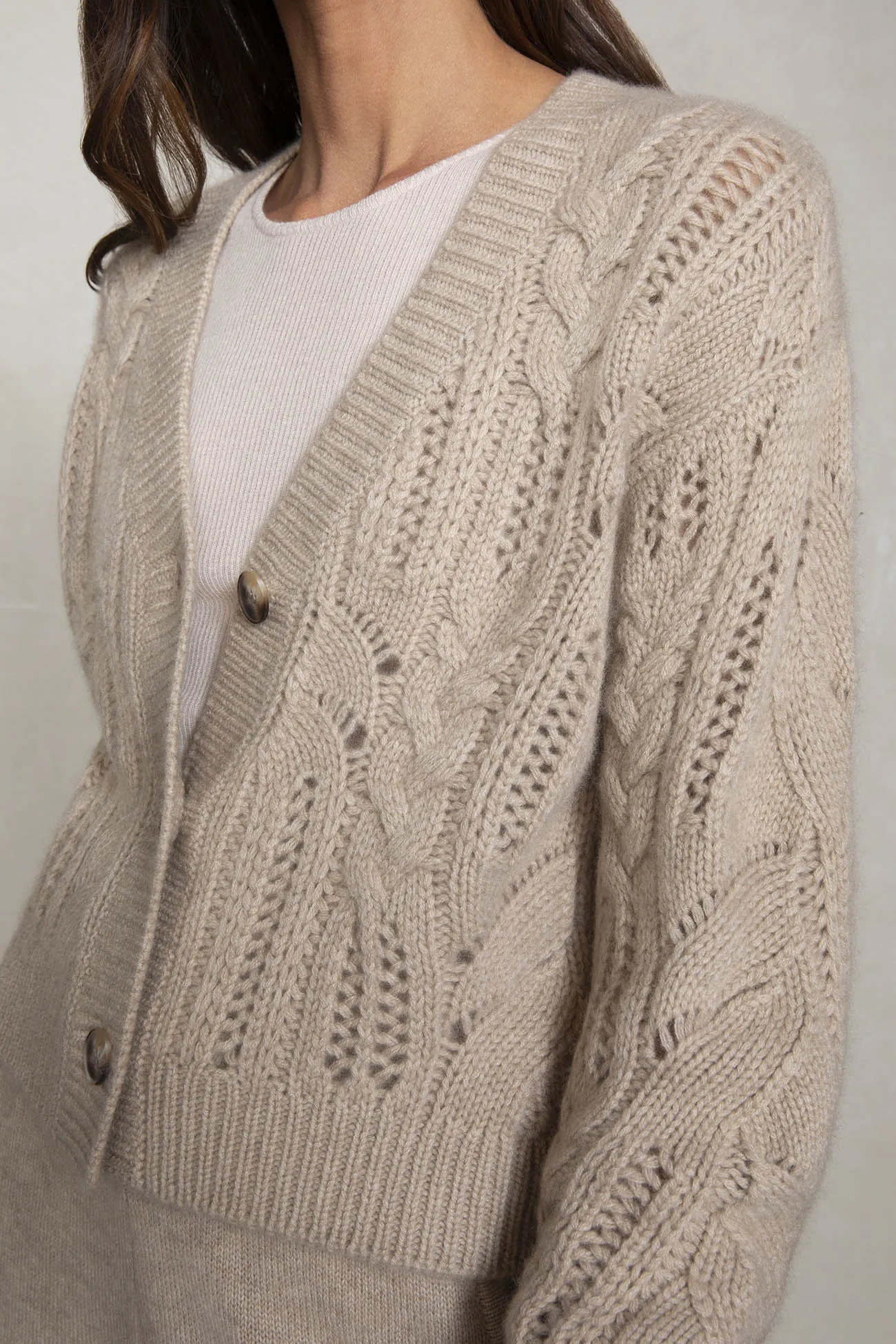 NATASHA CABLE KNIT CARDIGAN