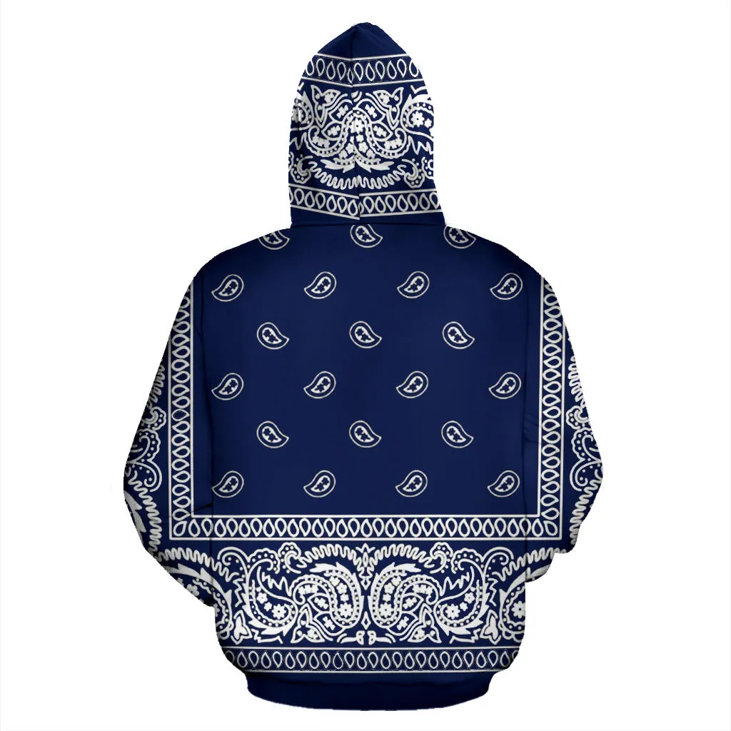 Navy Blue Bandanna Hoodie