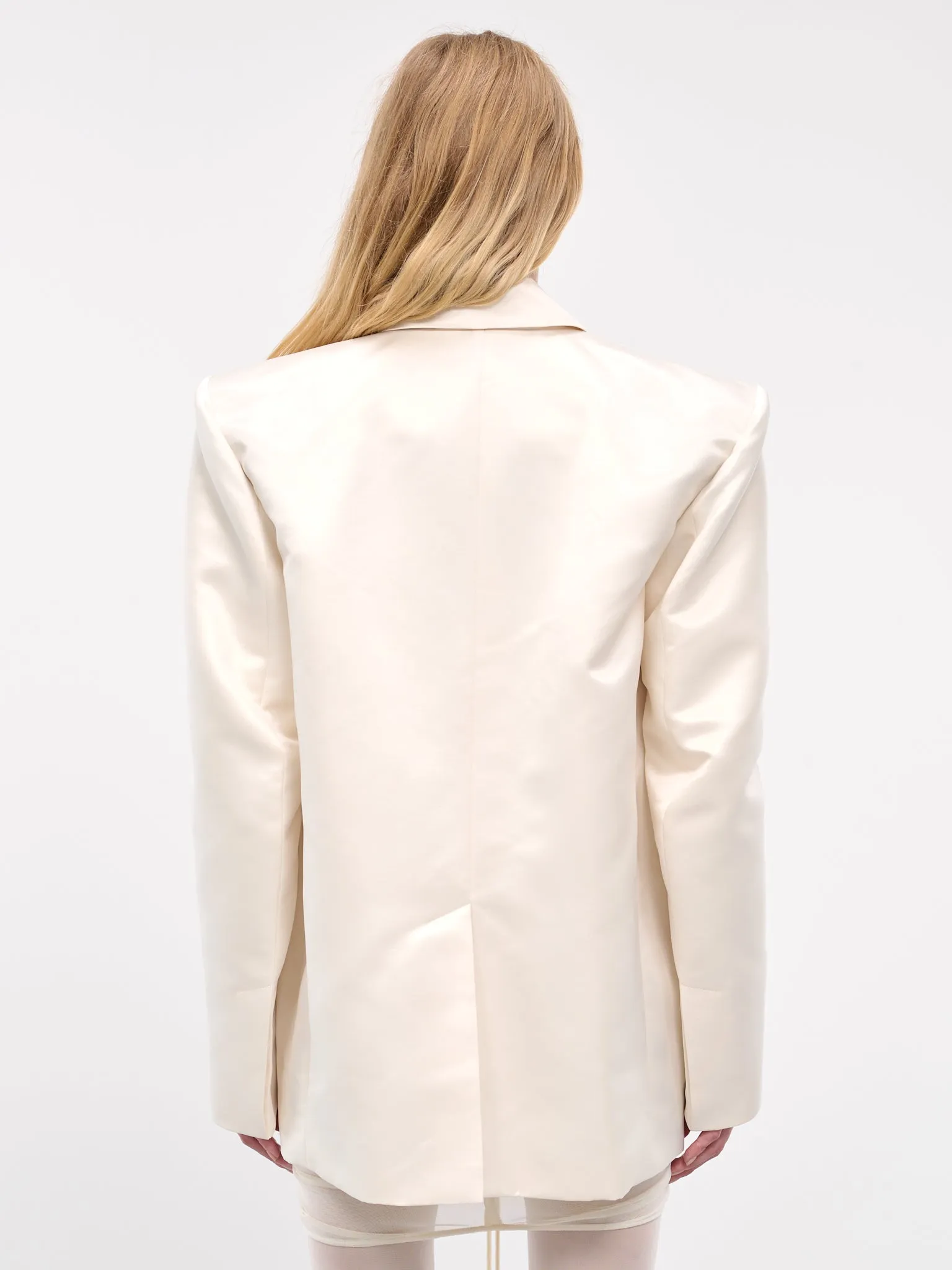 Oversized Satin Blazer (BL01BL-PEARL-WHITE)