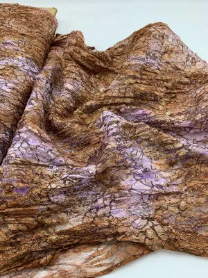 Purple/Brown Lace Fabric