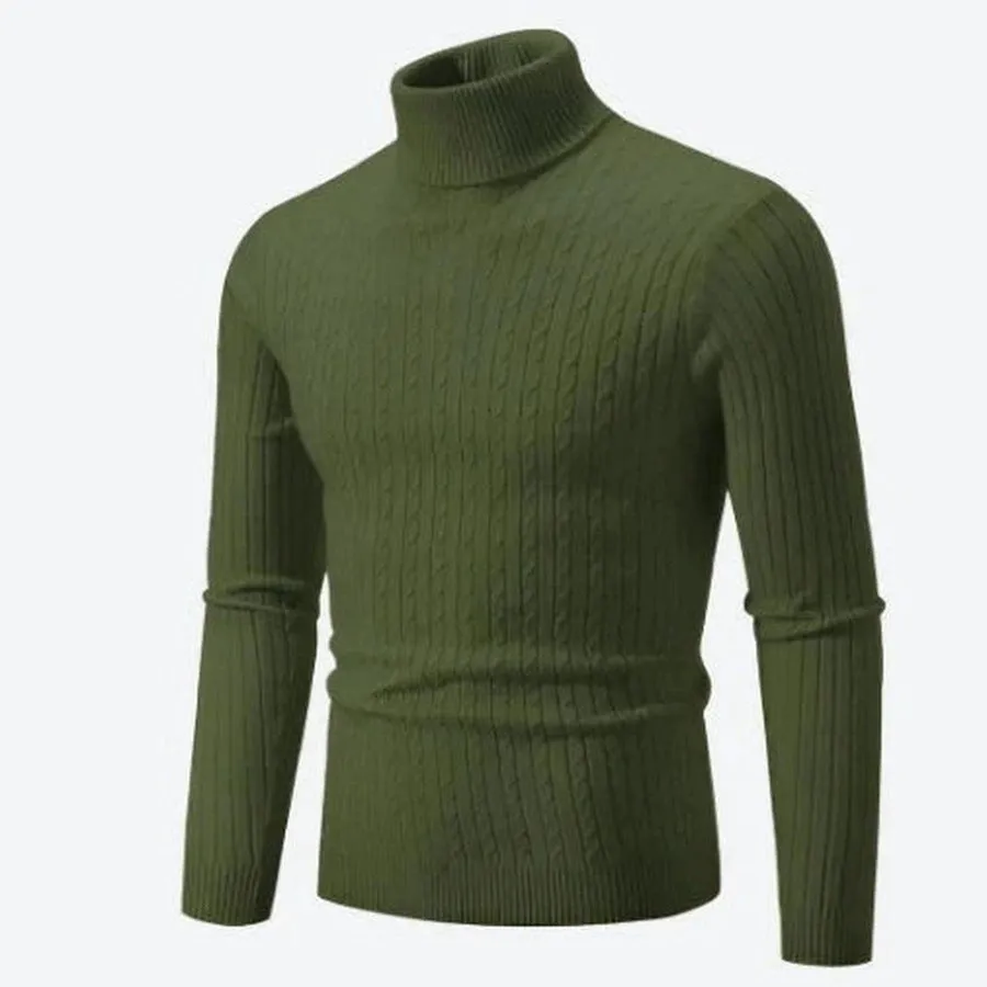 Quality Ribbed Knit Turtleneck Sweaters