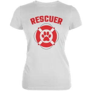 Rescuer White Juniors Soft T-Shirt