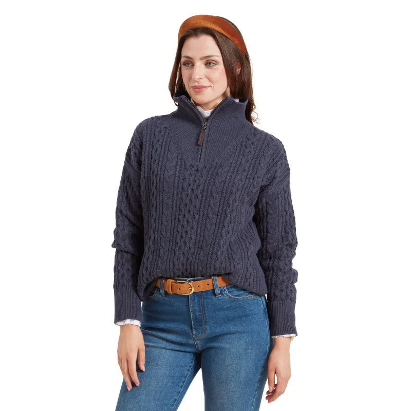 Schoffel Settle 1/4 Zip Ladies Jumper - Slate Navy