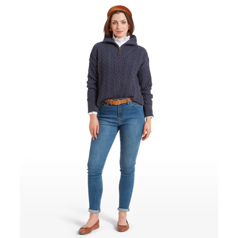 Schoffel Settle 1/4 Zip Ladies Jumper - Slate Navy