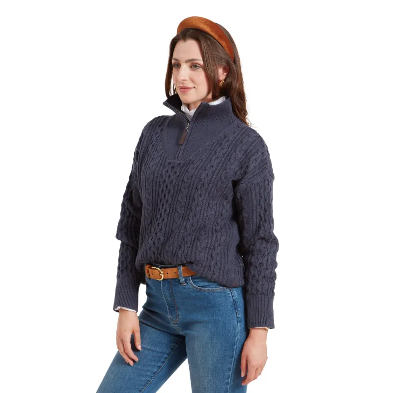 Schoffel Settle 1/4 Zip Ladies Jumper - Slate Navy