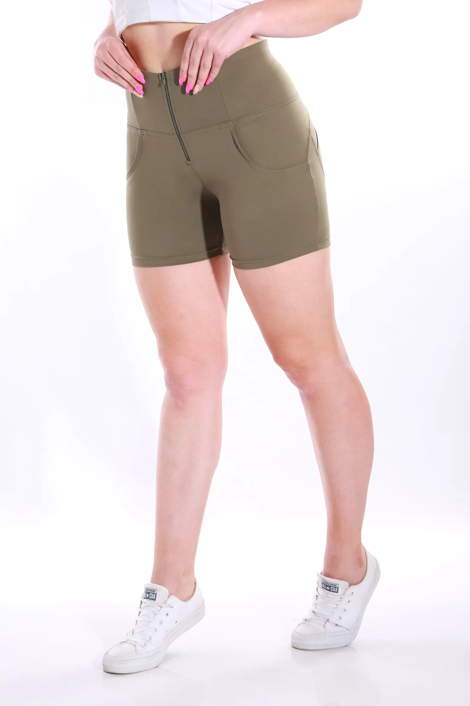 Shapewear High waist Butt lifting Shaping shorts - Olive spandex