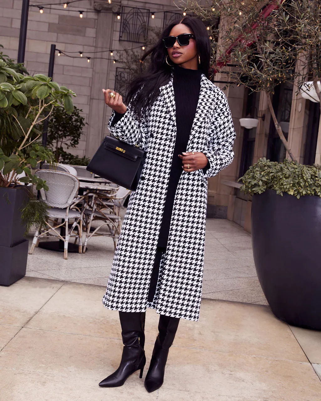 Street of Dreams Houndstooth Trench Coat