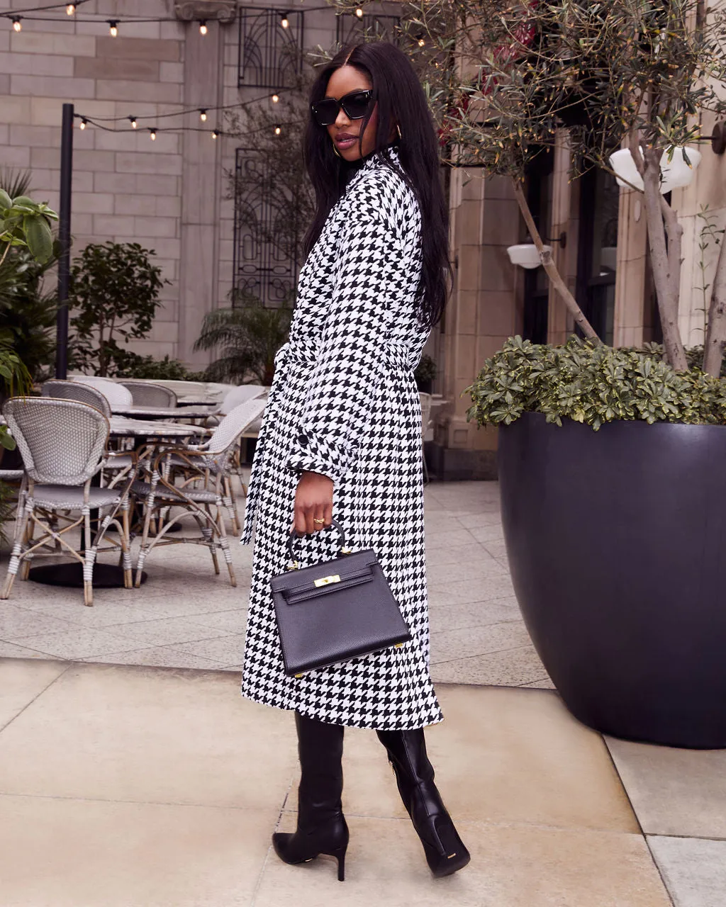 Street of Dreams Houndstooth Trench Coat