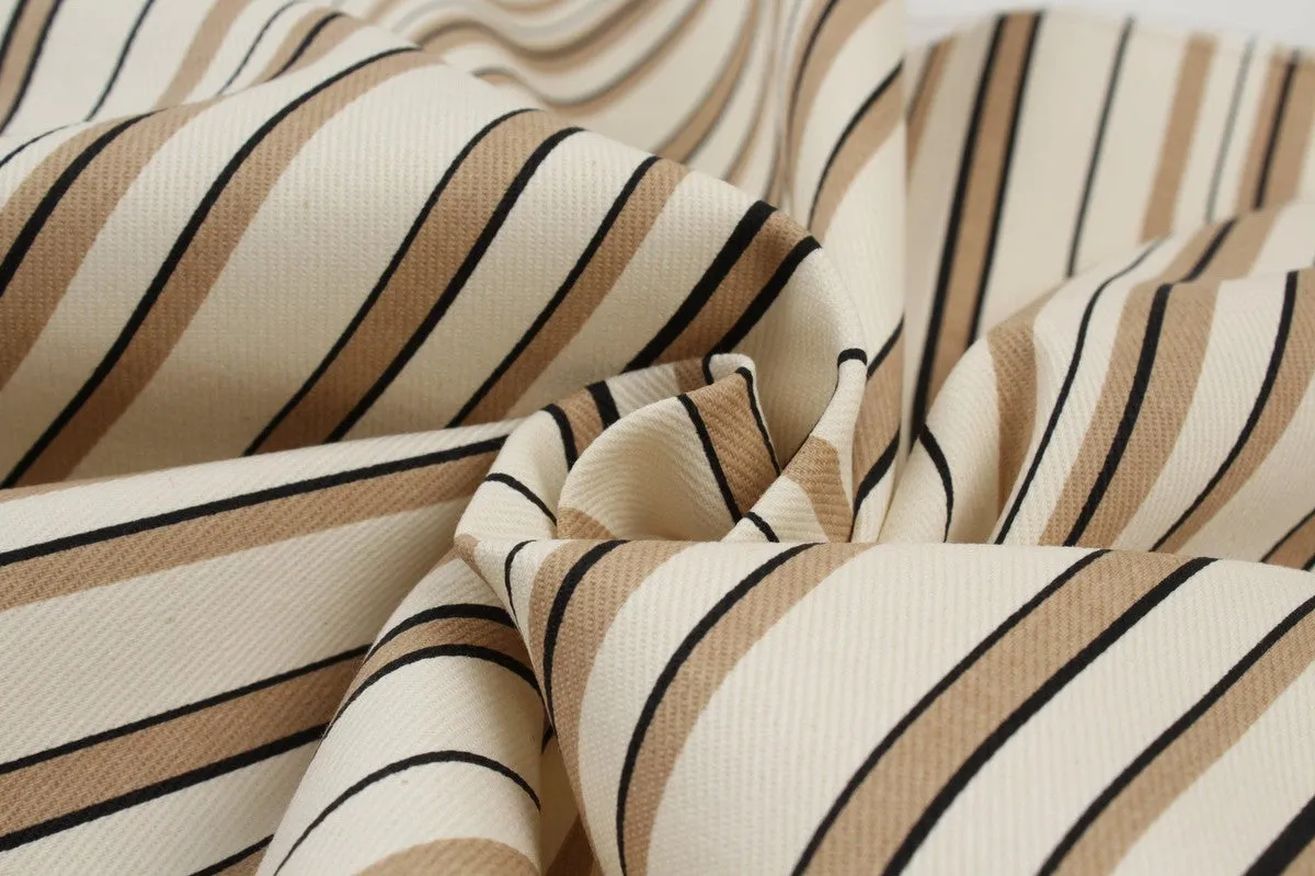 Striped Cotton Gabardine for Jackets and Bottoms - One Way Stretch