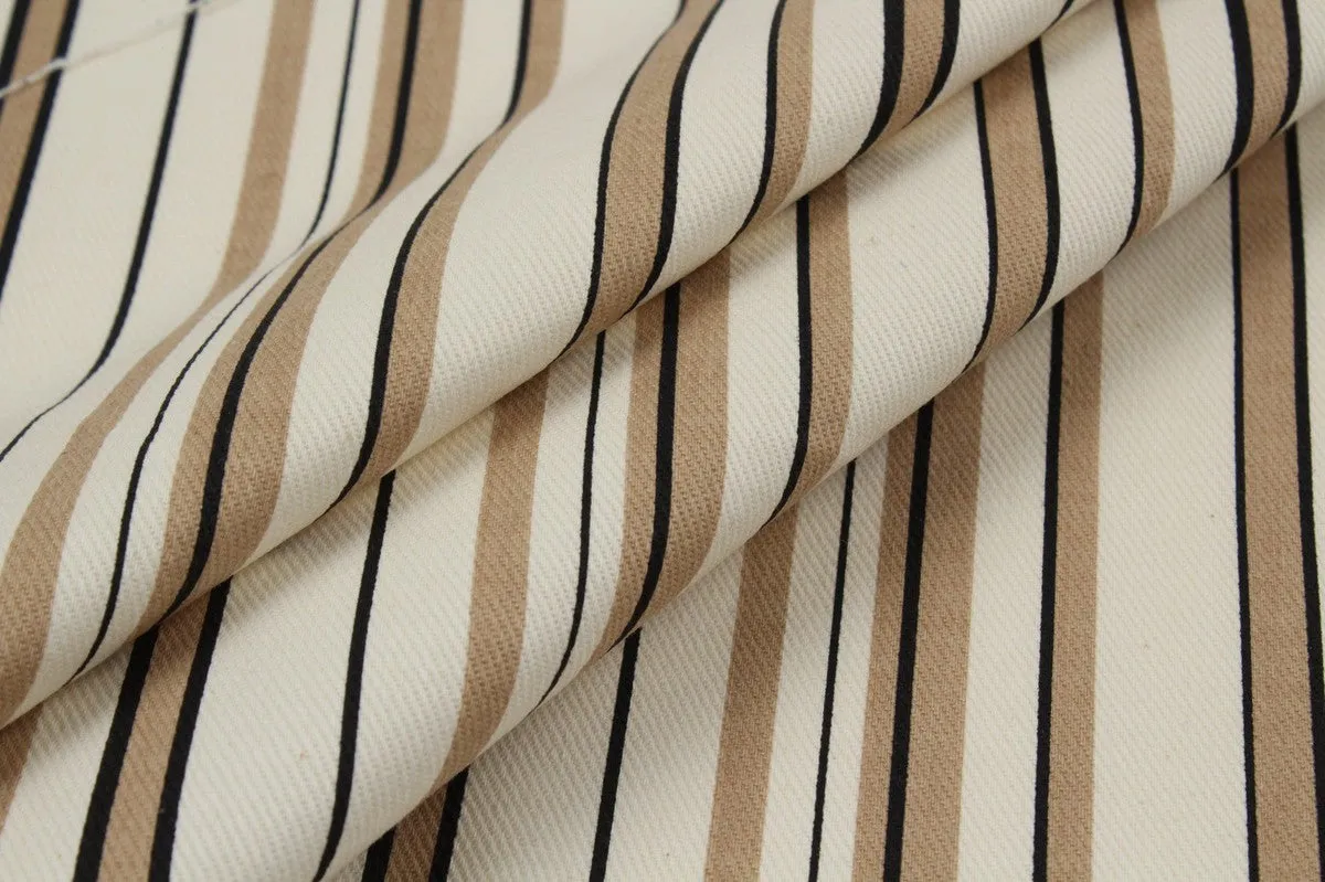 Striped Cotton Gabardine for Jackets and Bottoms - One Way Stretch