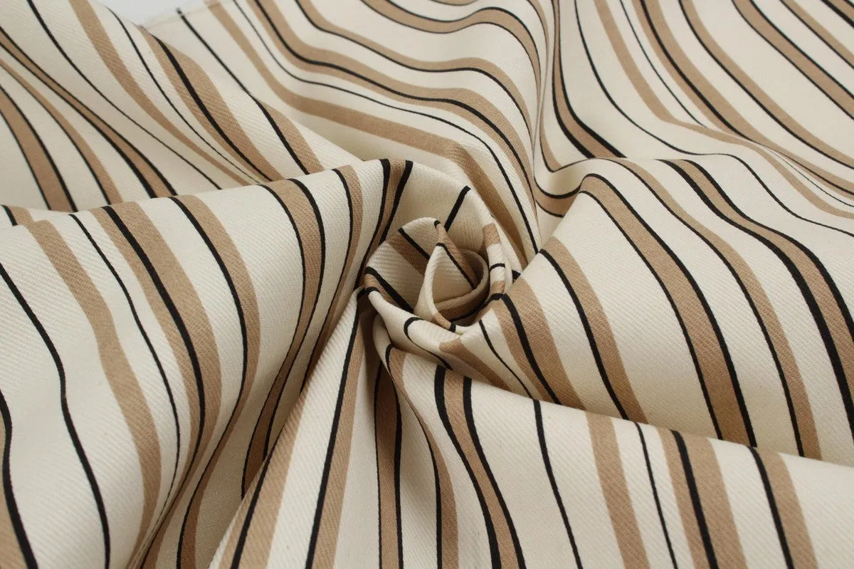 Striped Cotton Gabardine for Jackets and Bottoms - One Way Stretch