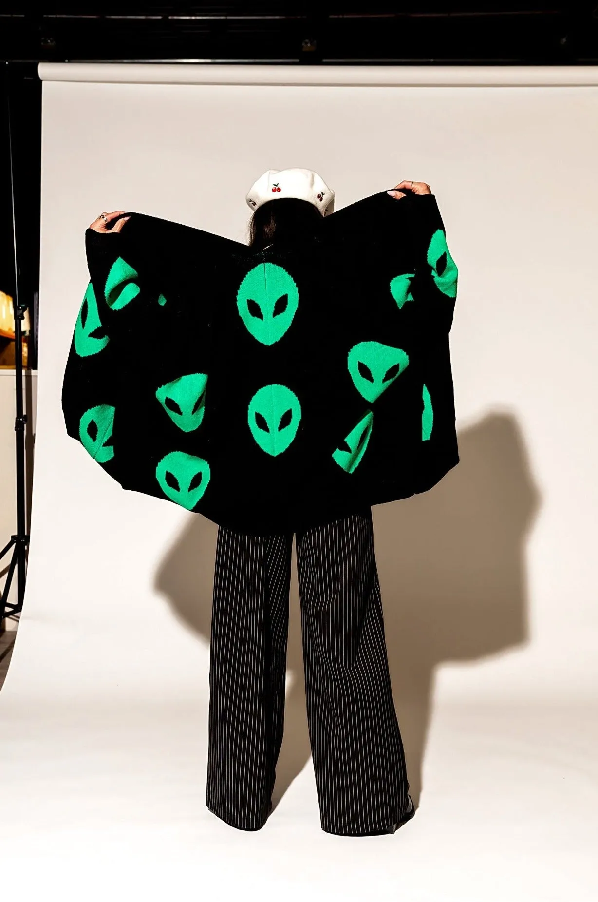 Too Cool For You Oversized Alien Cardigan in Black *RESTOCKED*