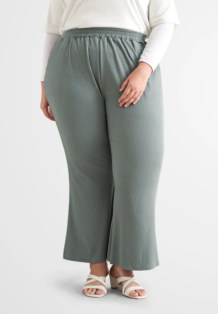 Tracia Relax Ribbed Quarantine Trumpet Pants