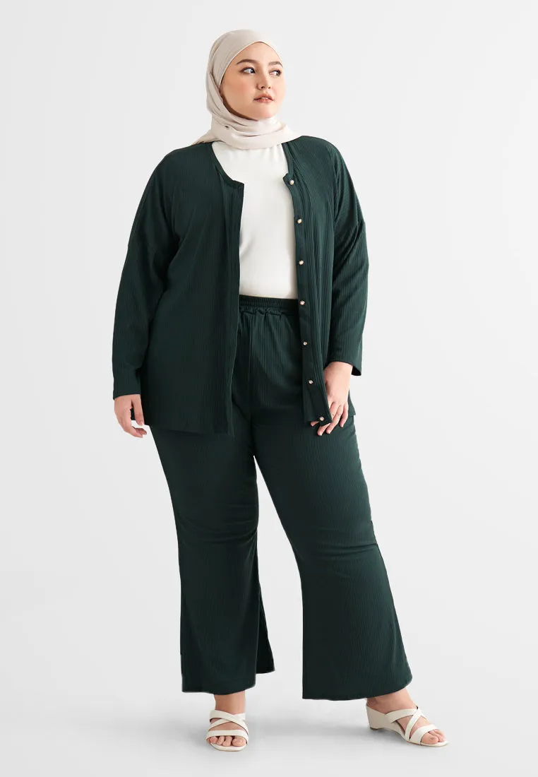 Tracia Relax Ribbed Quarantine Trumpet Pants