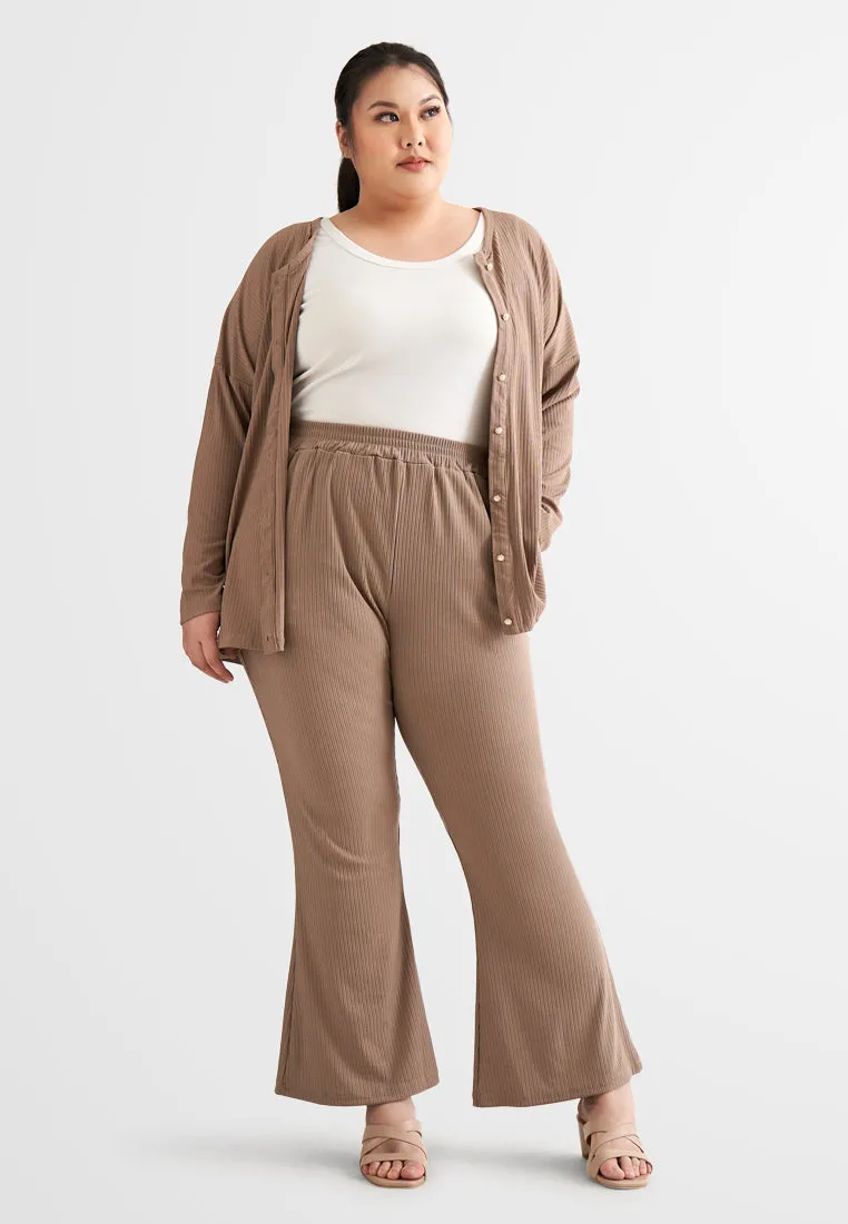 Tracia Relax Ribbed Quarantine Trumpet Pants