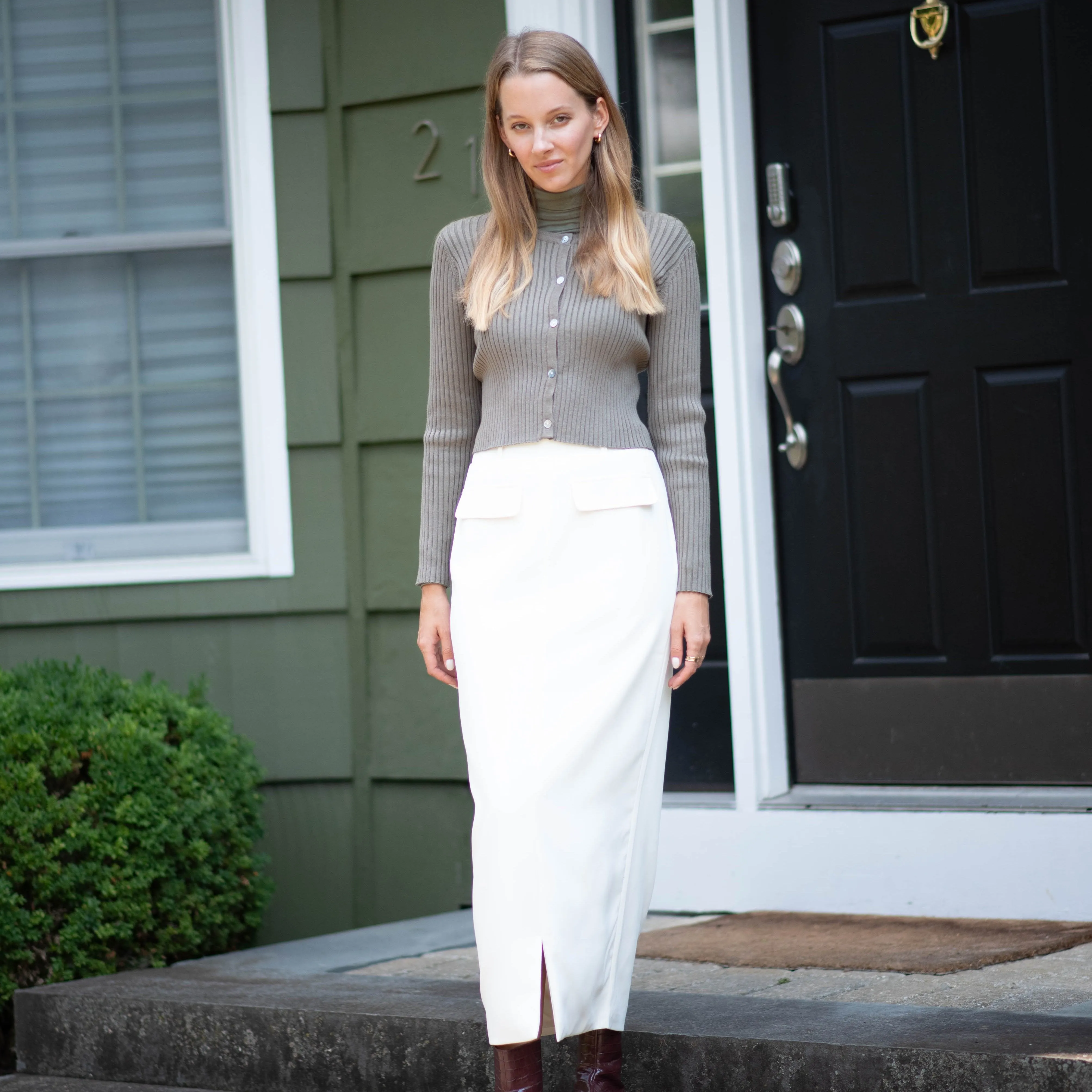 Tuxedo Skirt | White [Final Sale]