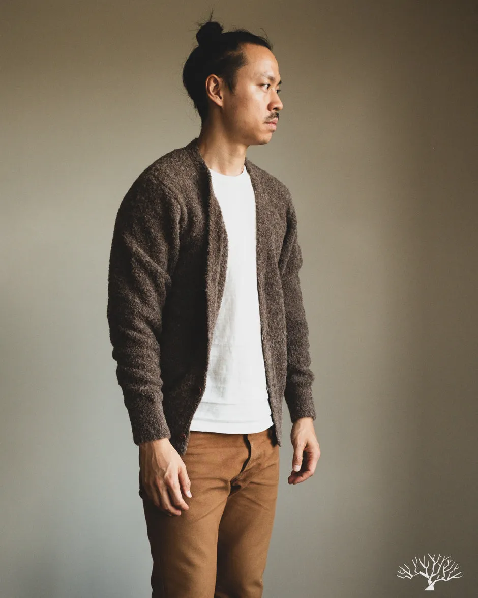 V-Neck Cardigan - Earth Boucle