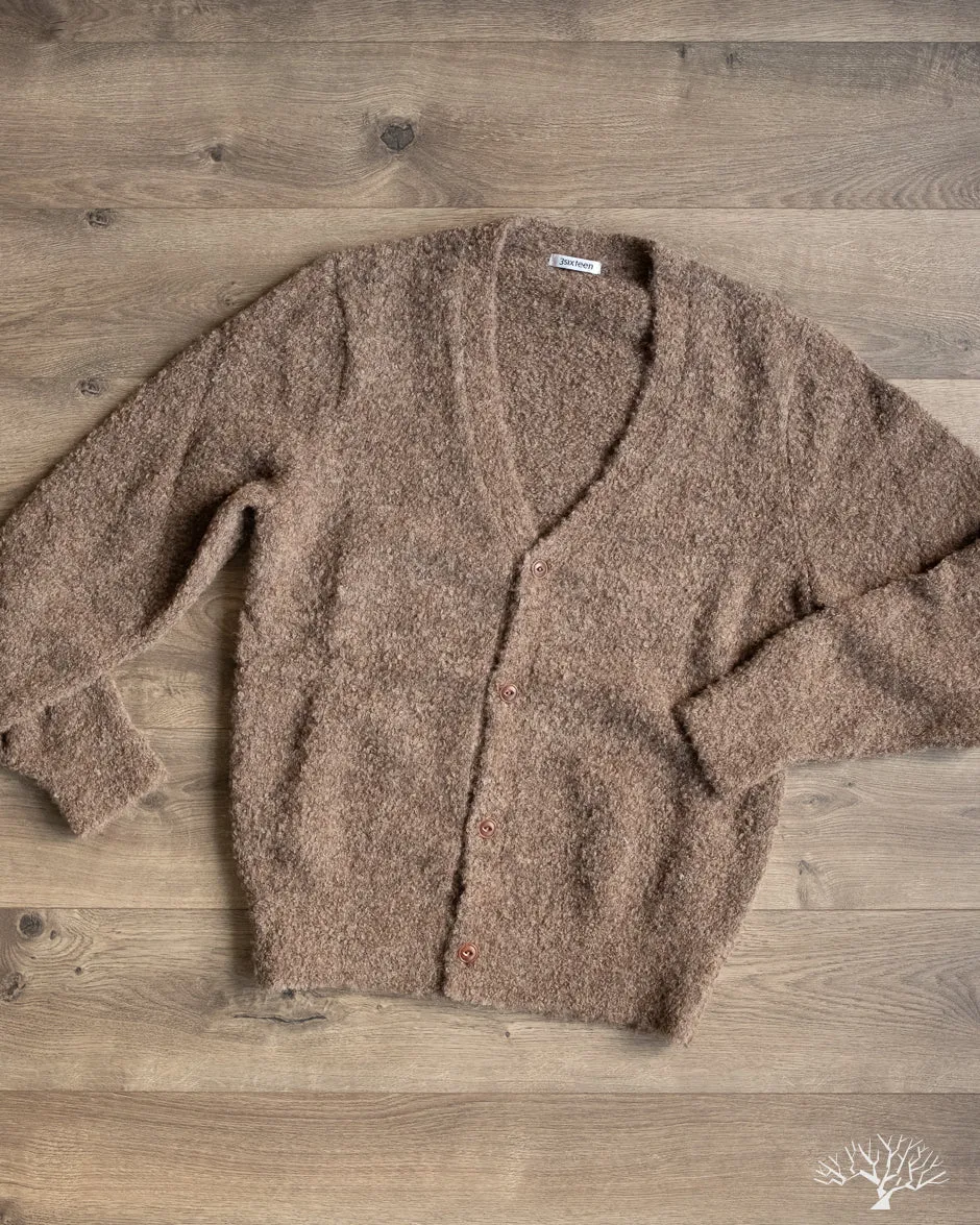 V-Neck Cardigan - Earth Boucle