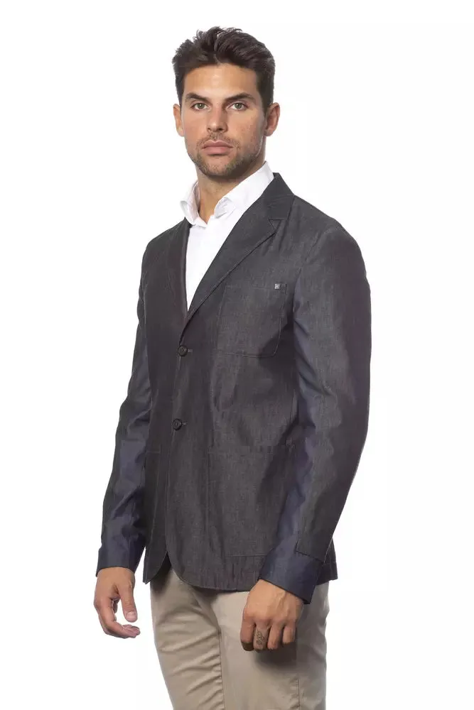 Verri Gray Cotton Men Blazer